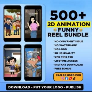 500+ VIRAL 2D ANIMATION FUNNY 🤣 REELS BUNDLE