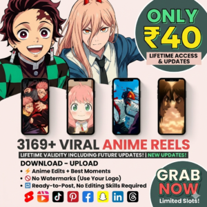 🔥 Monetize Your Page Fast: 3000+ No-Watermark Anime Reels (Lifetime Updates)