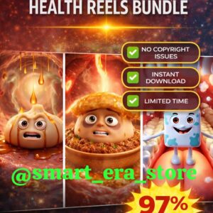 🍔🤖 AI FOOD CARTOON REELS BUNDLE (1000+ Reels) – ₹39