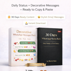 WhatsApp Aesthetic Combo Pack – 30 Days Status + Decorative Messages (Copy & Paste)