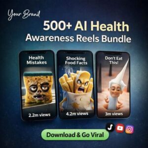 🩺 500+ AI Health Awareness Reels Bundle | 🚀 Viral Shocking Facts & Tips | ✨ Ready to Upload (No Watermark)