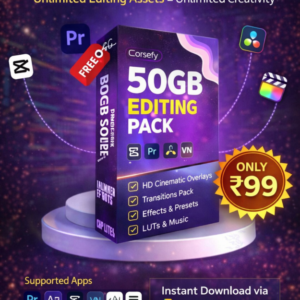 🎬 50GB Editing Mega Pack (Corsefy) 99/-