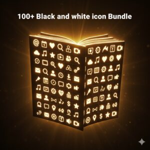 Black and white 4k icon Megha Bundel Pack