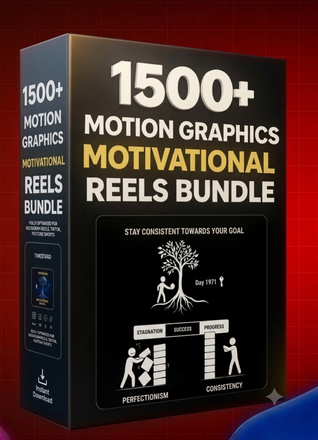 1500+ Motion Graphics Motivational Reels Bundle | HD Quality Ready-To-Upload Content Pack