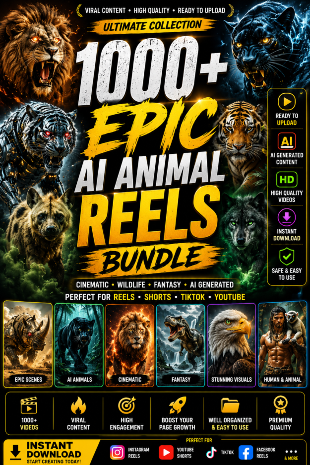 1000+ Fantasy Animal Reels Ready To Upload