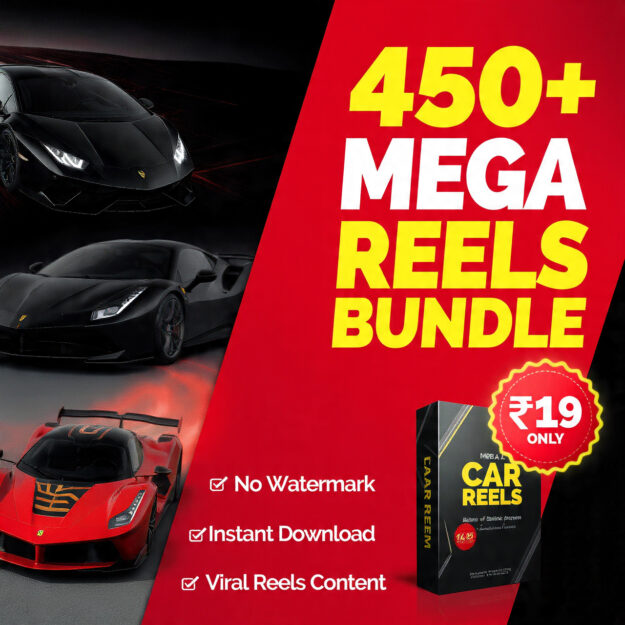 450+ Car Reels Bundle for Content Creators