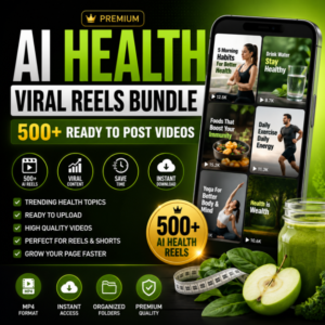 🔥 AI Health Viral Reels Bundle (500+ Ready to Post Videos)
