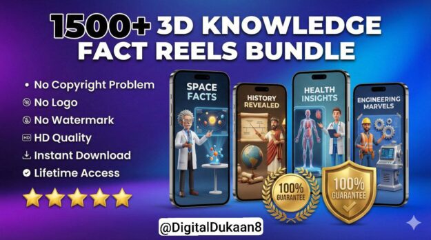 1500+ 3D Knowledge Fact Reels Bundle
