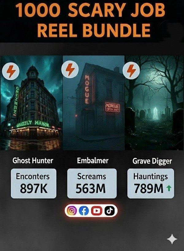 1000 Scary Job Reel Bundle | Viral Horror Reels Pack