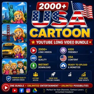 🇺🇸 2000+ USA Cartoon Videos Bundle