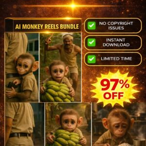 AI Cute Monkey Reels Bundle – 200+ Funny & Adorable Viral Clips