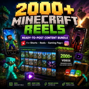 Minecraft Reels Bundle – 2000+ Viral-Style Minecraft Videos for YouTube Shorts & Instagram Reels