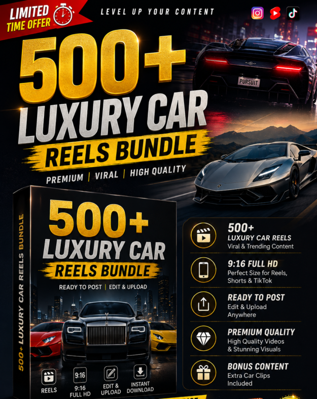 500+ luxury car Reels Bundle