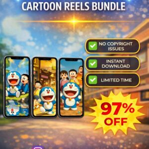 Doraemon Reels Bundle – 1200+ Funny & Emotional Cartoon Clips