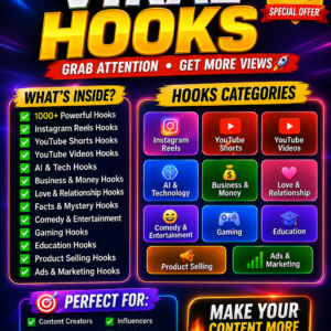 1000+ Viral Hooks Bundle – सिर्फ ₹59!