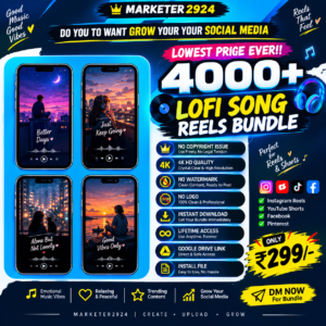 🎵 4000+ Lofi Song Reels Bundle 🎧