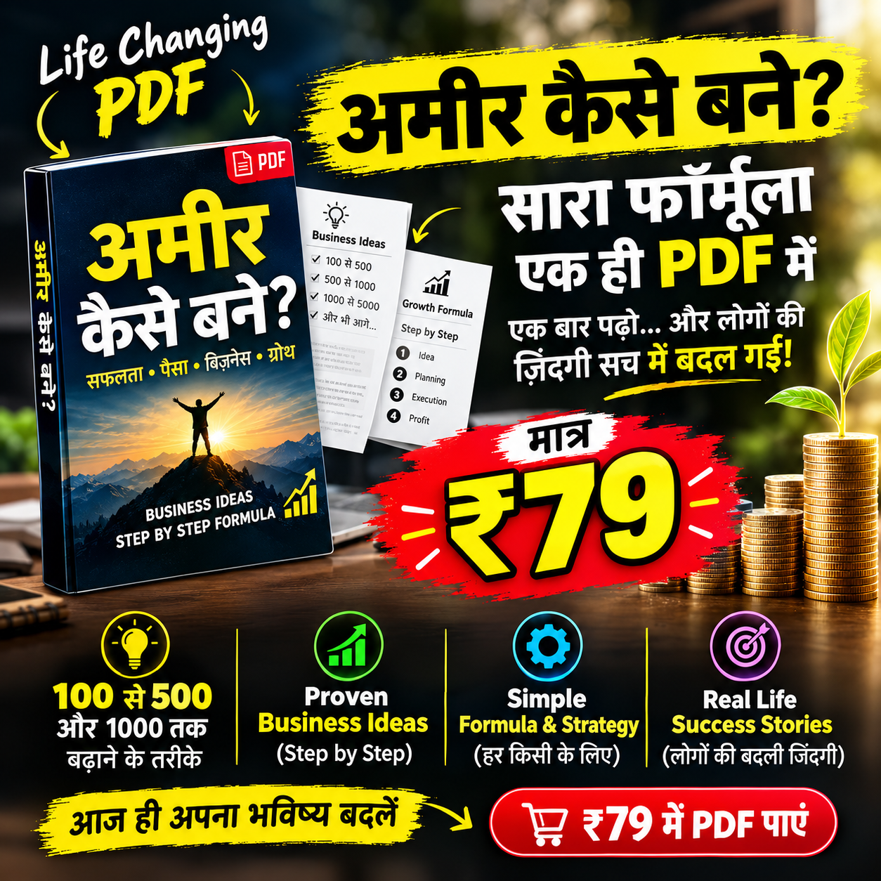 अमीर कैसे बनें? 💰 | ₹79 में पूरा Formula PDF 🚀