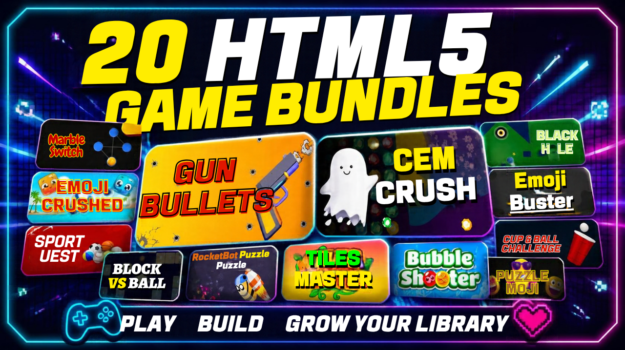 HTML5 Games Bundle | 20 Ready-to-Publish Web Games