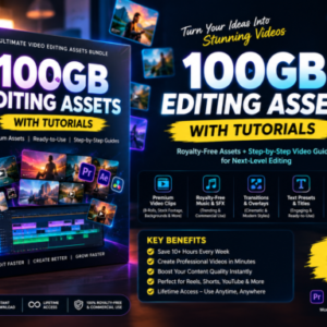 100GB Editing Pack – Ultimate Video Editing materials - with toturials