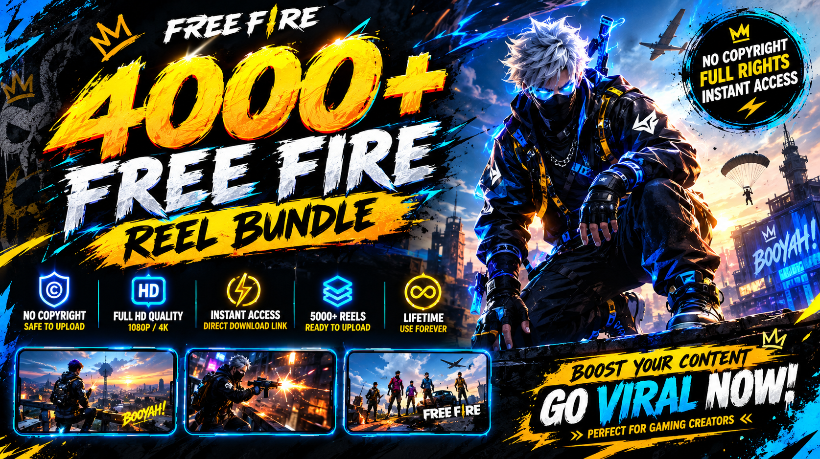 ๐ฅ 4000+ FREE FIRE REEL BUNDLE ๐ฎ